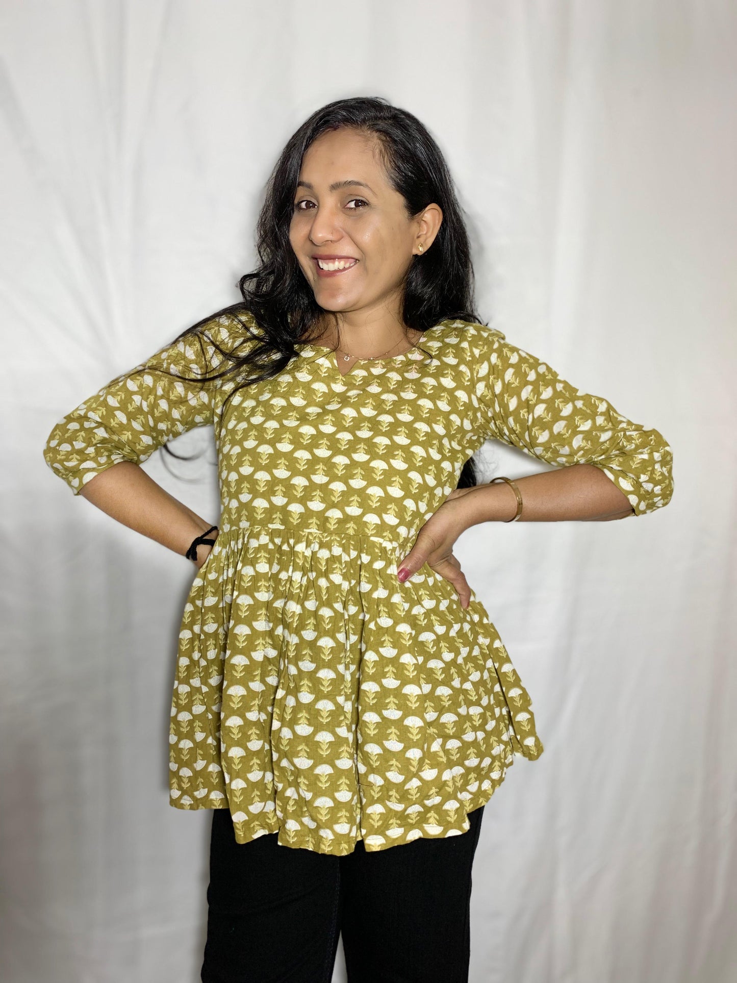 Mustard Bloom Kurti