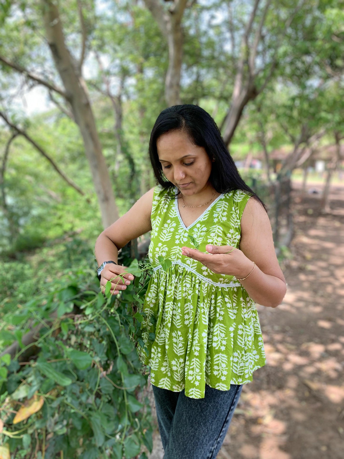 Olive Bloom short kurti