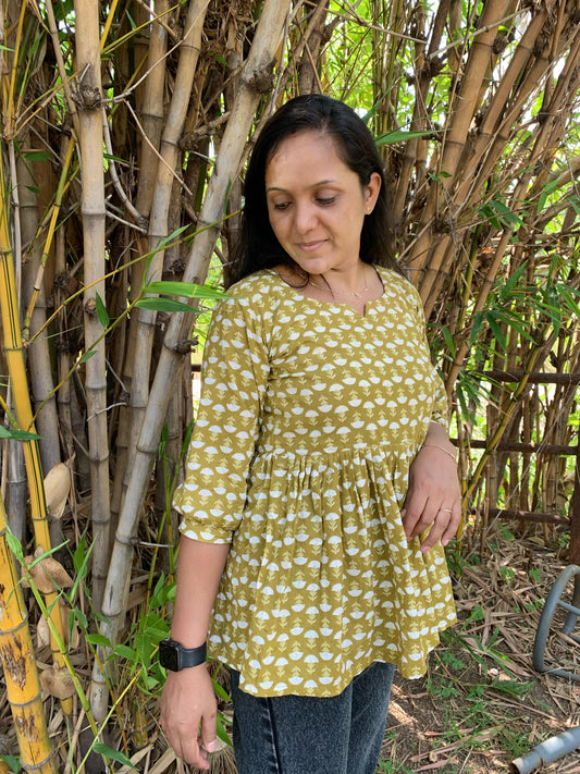 Mustard Bloom Kurti