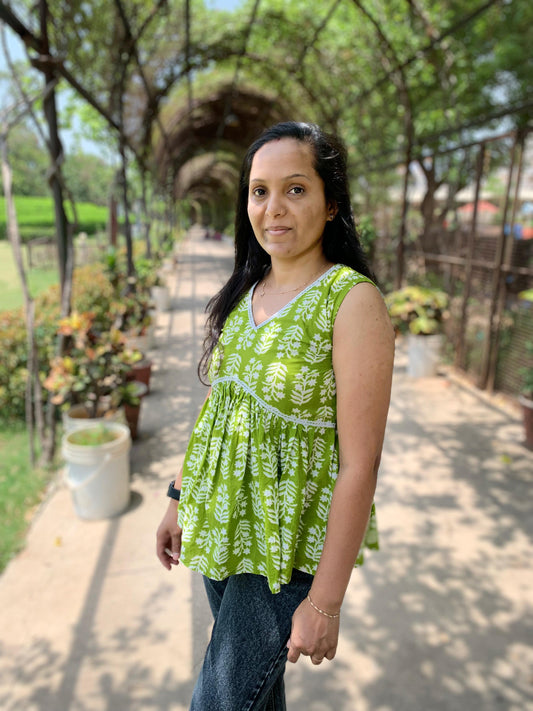 Olive Bloom short kurti